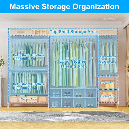 Ulif E10 Clothes Rack（With Stretchable Hanger Rod）Freestanding Clothing Racks - Image 3