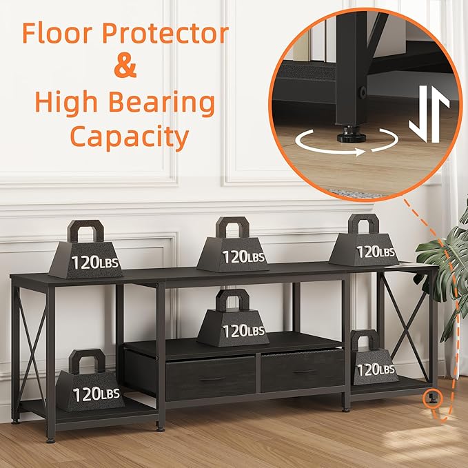GYIIYUO TV Stand with Fabric Drawers - Image 6
