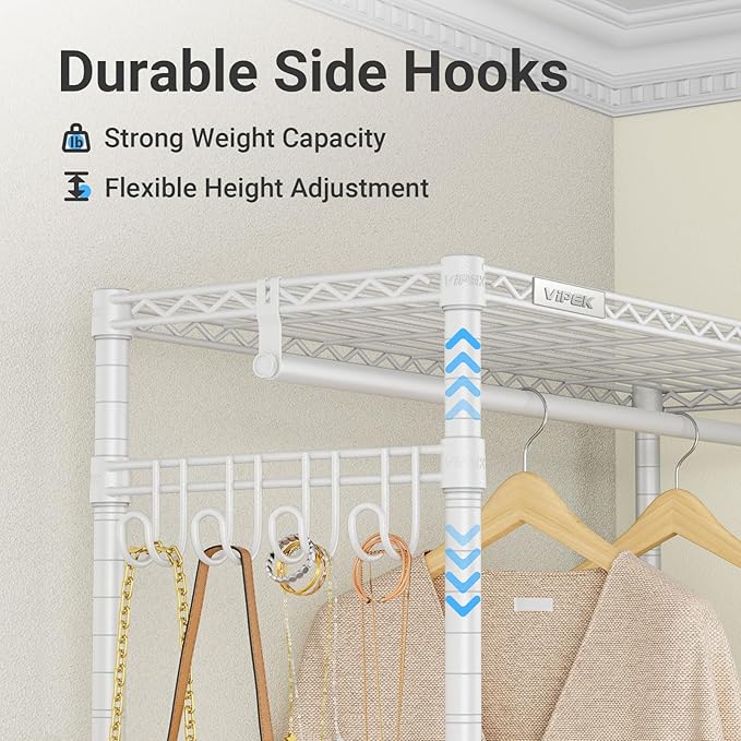 VIPEK V4C Heavy Duty Adjustable Clothing Rack, 57.9" L x 17.3" W x 76.4" H - Image 4