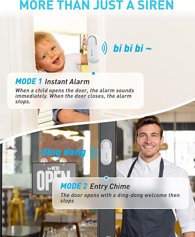 Sanjie Door Alarms for Kids Safety/Home Security/Dementia, Pool Door Alarm - Image 3