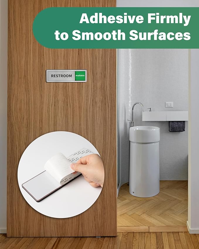 Restroom Sliding Door Signs Do Not Disturb, In Use/Available Slider Sign - Image 5