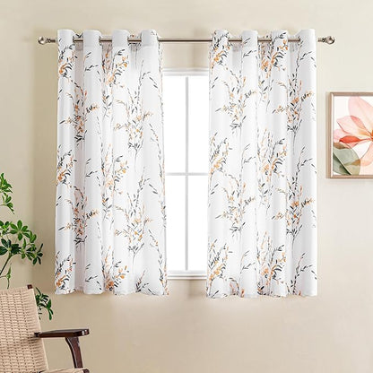 MYSKY HOME Floral Curtains 63 Inch Long - Image 2