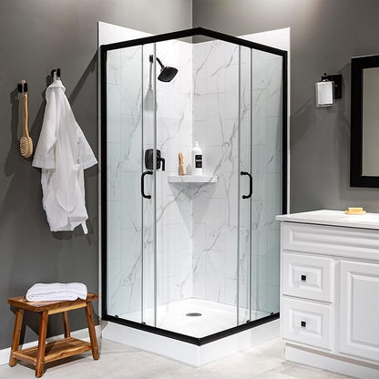 Palisade 78in x 36in x 36in Waterproof Vinyl Corner Shower Surround Kit - Image 3