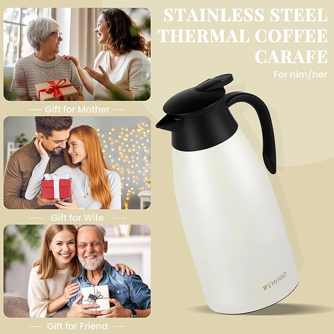 68 Oz Thermal Coffee Carafe, Stainless Steel Insulated Vacuum coffee crafts to - Image 7
