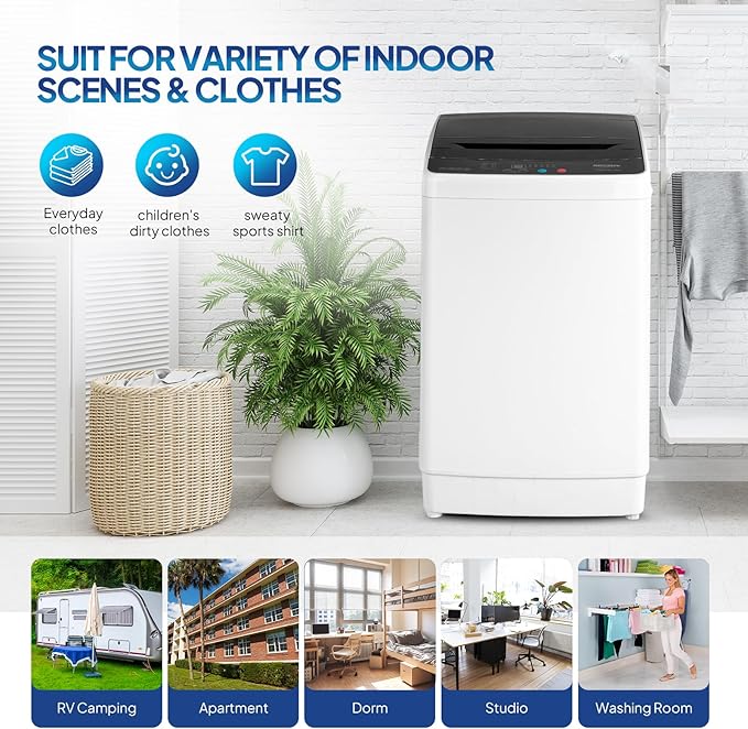 ROVSUN 30LBS Washing Machine, Full-Automatic Portable Washer - Image 8
