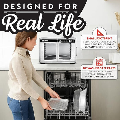 Gourmia French Door Air Fryer Oven - 37 Qt Large Capacity Convection Toaster - Image 7