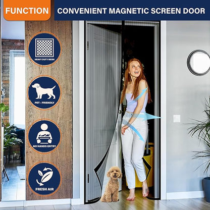 Magnetic Screen Door, Screen Door Mesh, Keep Bugs Out, Easy Install Works - Image 2