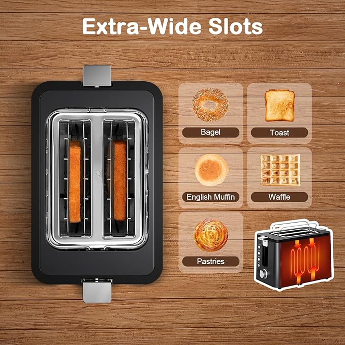 Mecity Toaster 2 Slice Stainless Steel Body, Cancel Functions, Warming Rack - Image 4