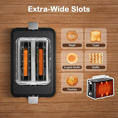 Mecity Toaster 2 Slice Stainless Steel Body, Cancel Functions, Warming Rack - Image 4