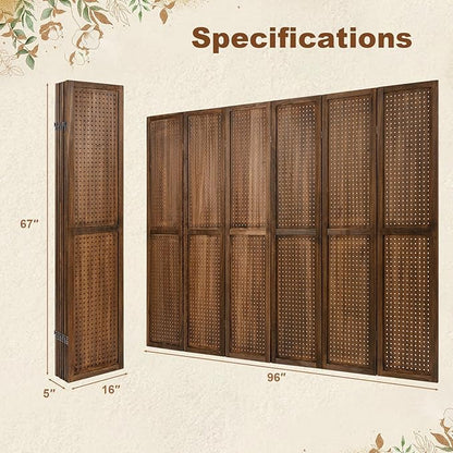 Giantex 6 Panel Pegboard Display & Room Divider, 5.6FT Folding Pegboard Stand - Image 8