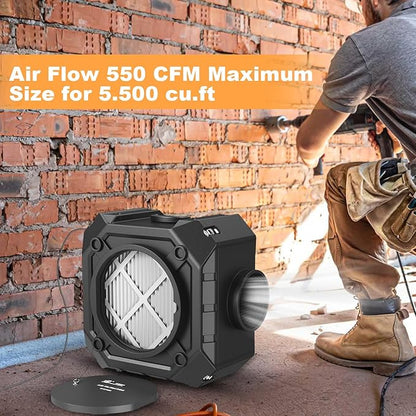 M-T Air Scrubber with 3 Stage Filtration, Stackable Negative Air Machine - Image 3