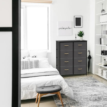 SIMPLE HOUSEWARE 8 Drawer Wide Dresser Tall Storage Tower, Dark Grey - Image 5