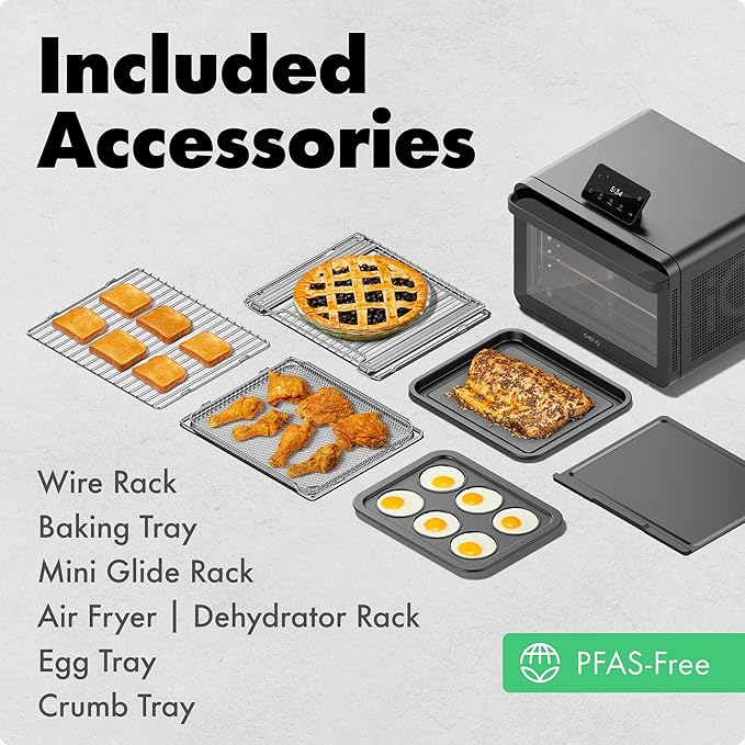 CHEF iQ MiniOven Smart Toaster Oven Air Fryer Combo, 11-in-1 Countertop - Image 12