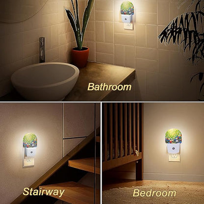 YESPOAK Night Light, Retro Abstract Daisy Night Lights Plug Into Wall Dusk to - Image 6
