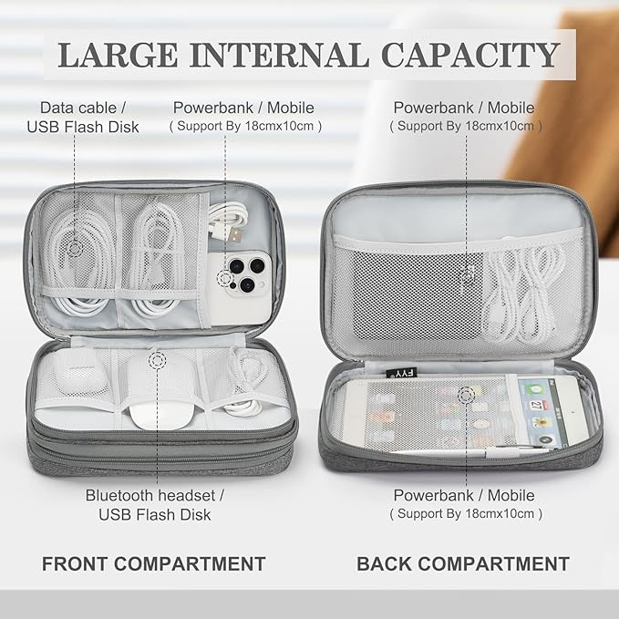 FYY Electronic Organizer, Large Travel Cable Organizer Bag Pouch Electronic - Image 3