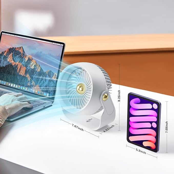 CIVPOWER Desk Fan: Table Fan Small Portable Rechargeable - Image 6