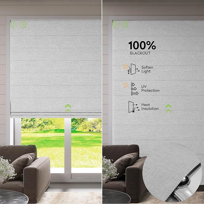 ZSTARR Smart Roman Shades Rechargeable Motorized Blinds - Image 3