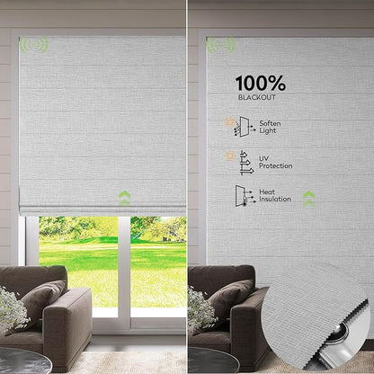 ZSTARR Smart Roman Shades Rechargeable Motorized Blinds - Image 3