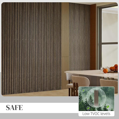 HOMCOM 4 Pack 3D Acoustic Panels, Wood Slat Wall Paneling - Image 5
