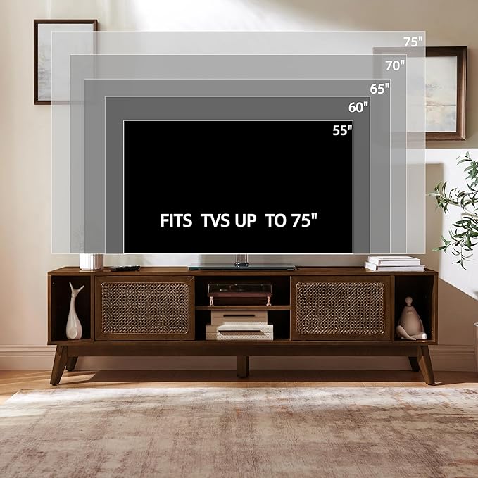 LKTART 68 Inch Mid Century Modern TV Stands - Image 3