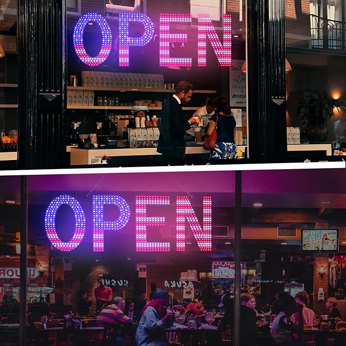 LED Open Signs for Business, Ultra Bright Adjustable Open Light Up Sign Led for - Image 4
