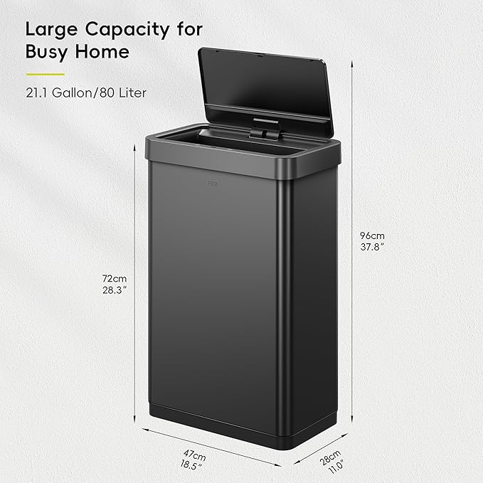 EKO Mirage X 80 Liter / 21.1 Gallons Motion Sensor Trash Can, Automatic Large - Image 2