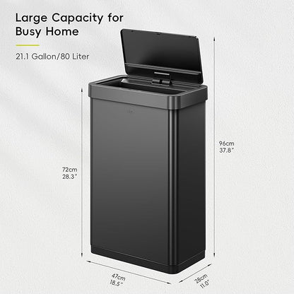 EKO Mirage X 80 Liter / 21.1 Gallons Motion Sensor Trash Can, Automatic Large - Image 2
