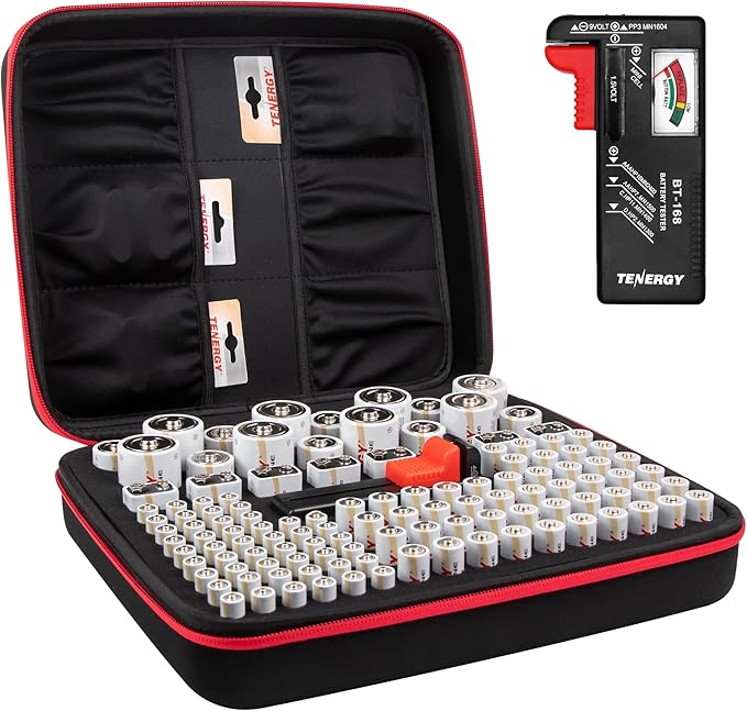 Tenergy Large Battery Organizer Storage Case by Tenergy