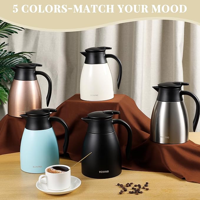 34 Oz Thermal Coffee Carafe, Stainless Steel Insulated Vacuum coffee crafts to - Image 5