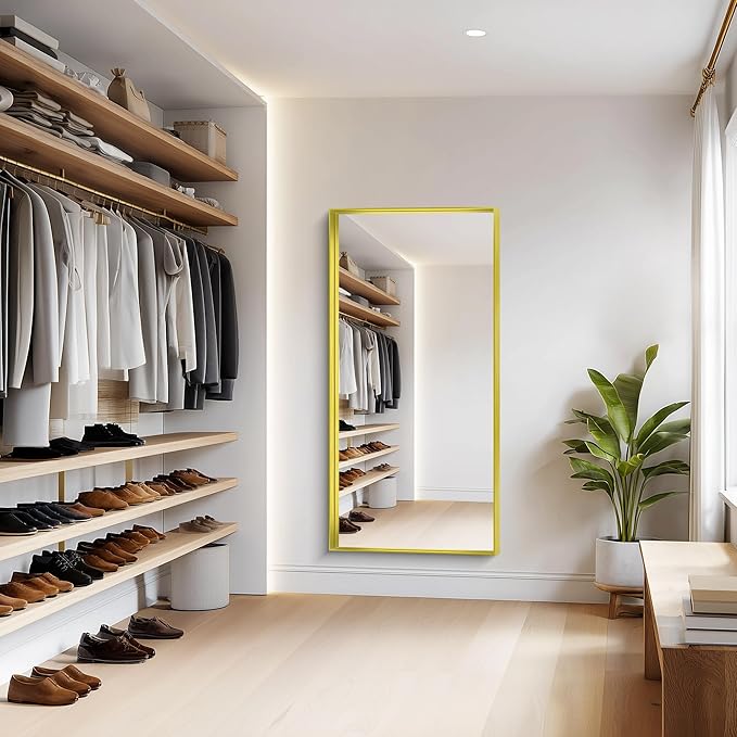 Gold Bathroom Mirror, 30x60 Inch Rectangular Deep Frame Mirror, Large Wall - Image 5
