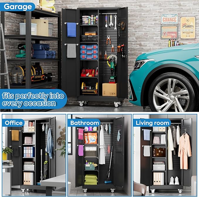 SUXXAN Broom Closet Storage Cabinet - Image 5