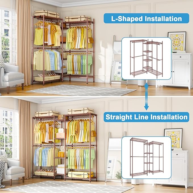 Ulif E4 Clothes Rack, Heavy-Duty Garment Rack, Metal Freestanding Clothing - Image 4