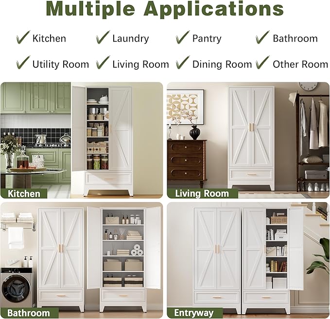 COFaR Metal Storage Cabinet, Farmhouse Storage Cabinet - Image 6