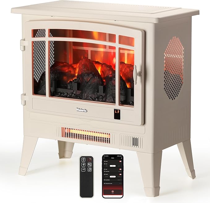 TURBRO Suburbs 25" WiFi Electric Fireplace Infrared Heater by TURBRO