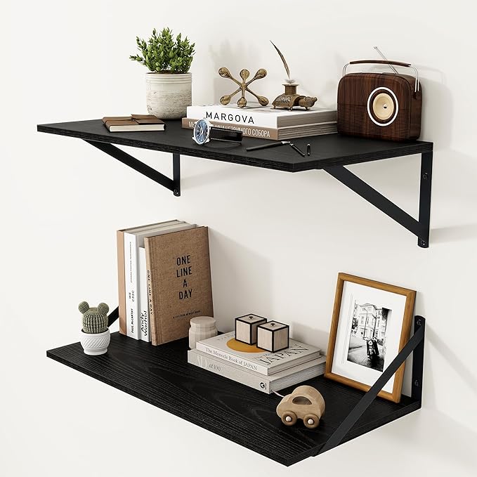 Heimlove Black Deep Floating Shelves by Heimlove