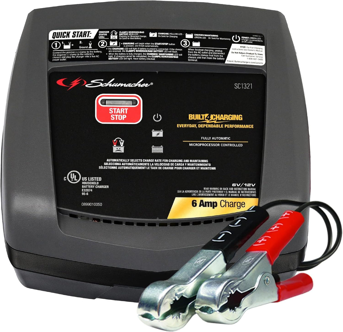 schumacher electric battery charger and maintainer, sc1321, 3-in-1, main product view