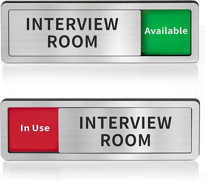 Interview Room Door Sign, Do Not Disturb- In Use/Available Slider Signs by Abudada