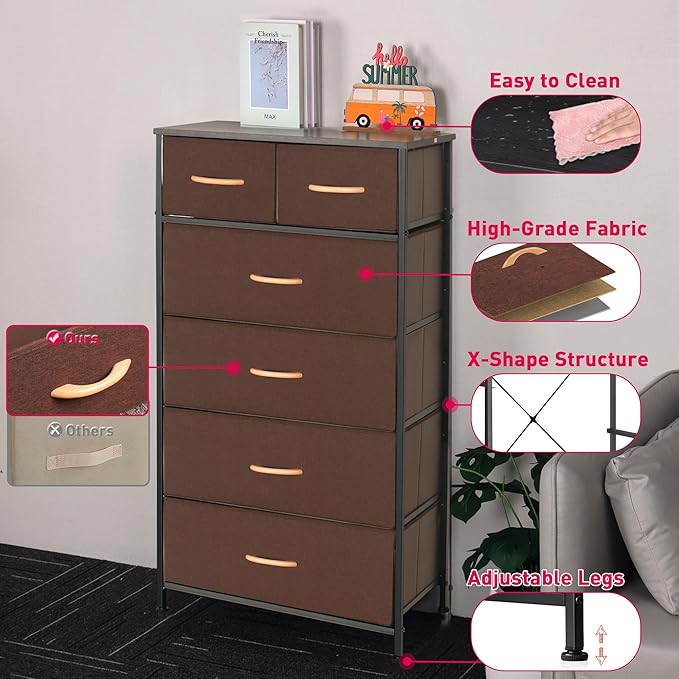 Mifuro Tall Dresser for Bedroom, Vertical Storage Organizer Tower - Image 8