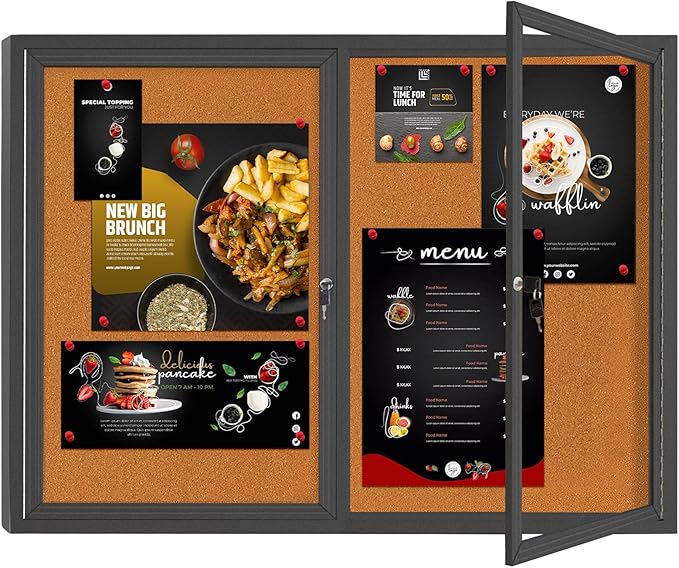 Enclosed Bulletin Board Lockable, Double-Door Weatherproof Outdoor Noticeboard by EnclosedBulletinBoard