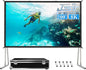200 inch Projector Screen with Stand, Upgraded 3 Layers PVC 16:9 Large Outdoor by JWSIT