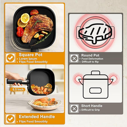 Dezin 2L Electric Hot Pot with Steamer, Rapid 800W Non-Stick Ceramic Coating - Image 2