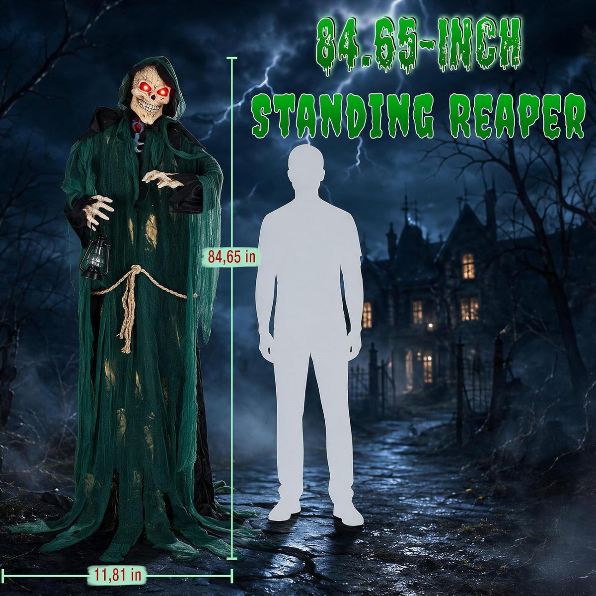 7FT Grim Reaper Standing Halloween Indoor Outdoor Decoration
