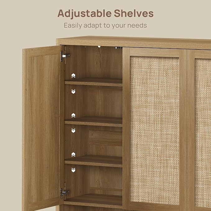 SICOTAS Rattan Shoe Storage Cabinet - Image 5