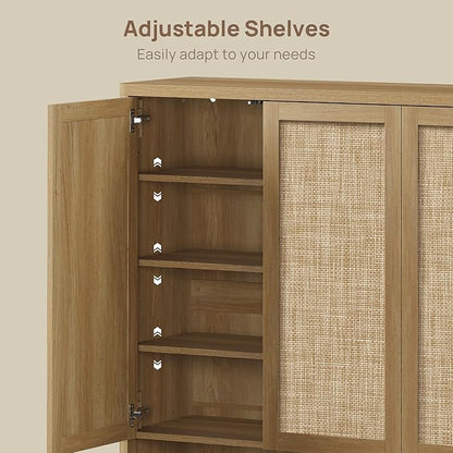 SICOTAS Rattan Shoe Storage Cabinet - Image 5