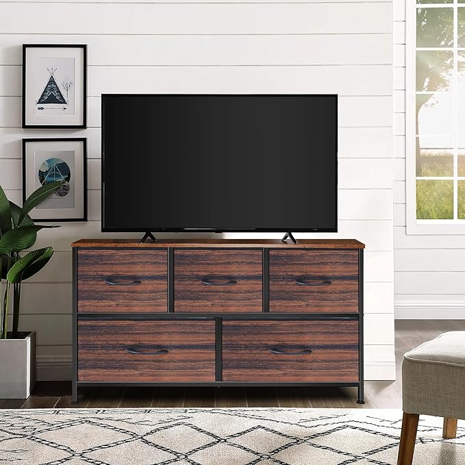 Dresser for Bedroom with 5 Drawers, Chest of Drawers, Storage Drawers Organizer - Image 8