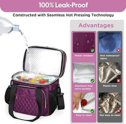 GLENKEY Expandable Insulated Lunch Box, Double Deck Lightweight Large Lunch Bag - Image 5