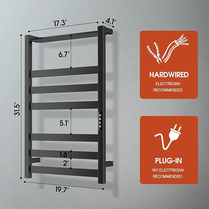 Towel Warmer, Stainless Steel Towel Warmer Rack - Image 6