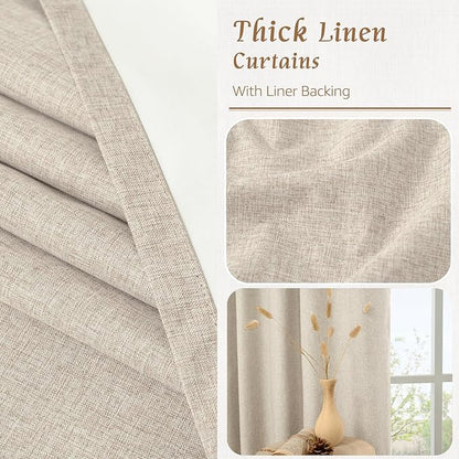 LAMIT Linen 100% Blackout Window Curtains - Image 8