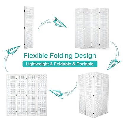 Babion 4 Panel Pegboard Display, Peg Board Room Divider Freestanding Folding - Image 8