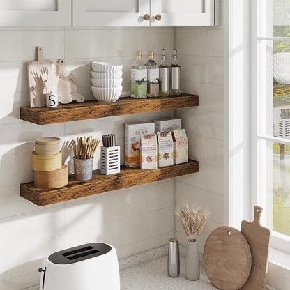 Fun Memories Bathroom Shelves 32 Inch Long Set of 2, Floating Shelves - Image 6